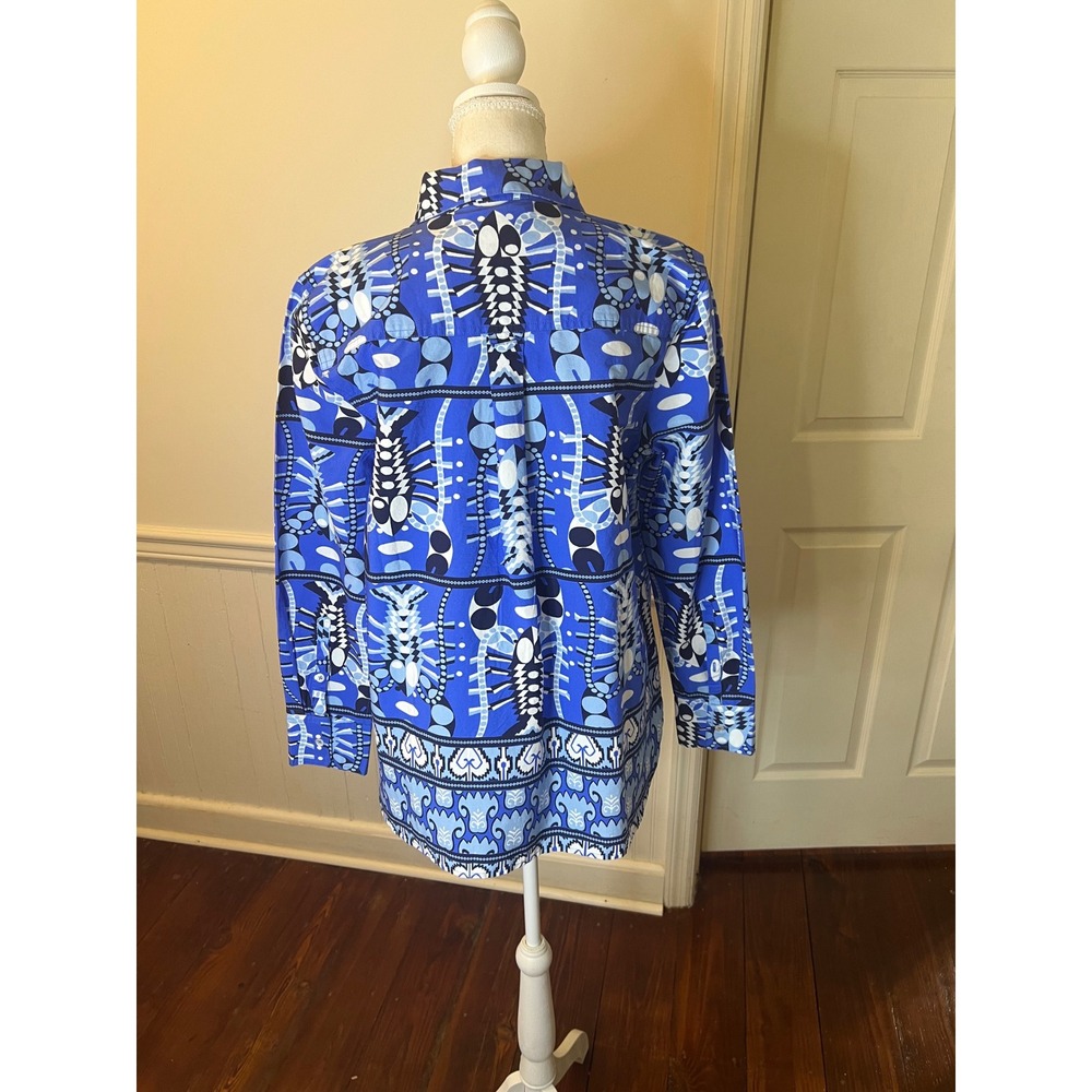 Jude Connally Blue Seaside Catch Print Tunic Top Womens M NEW - Picture 9 of 12
